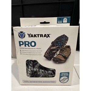 Yaktrax Pro Traction Coil Shoe Covers Black Sz Small Men’s 5-8.5 Women’s 6.5-10